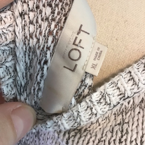 ANN TAYLOR LOFT Women’s White & Black Marled Boat Neck Pullover Sweater XL - Picture 5 of 6